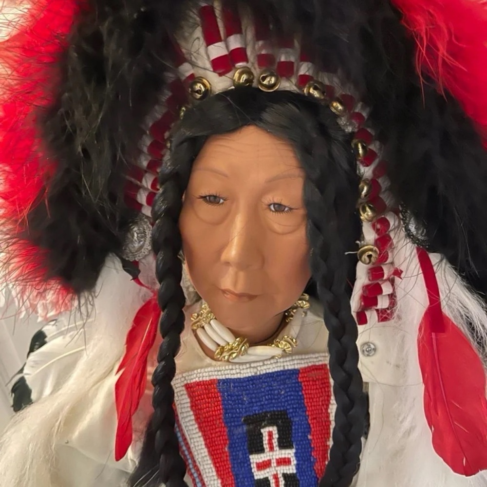 Native American Chief Style with Headdress stand included